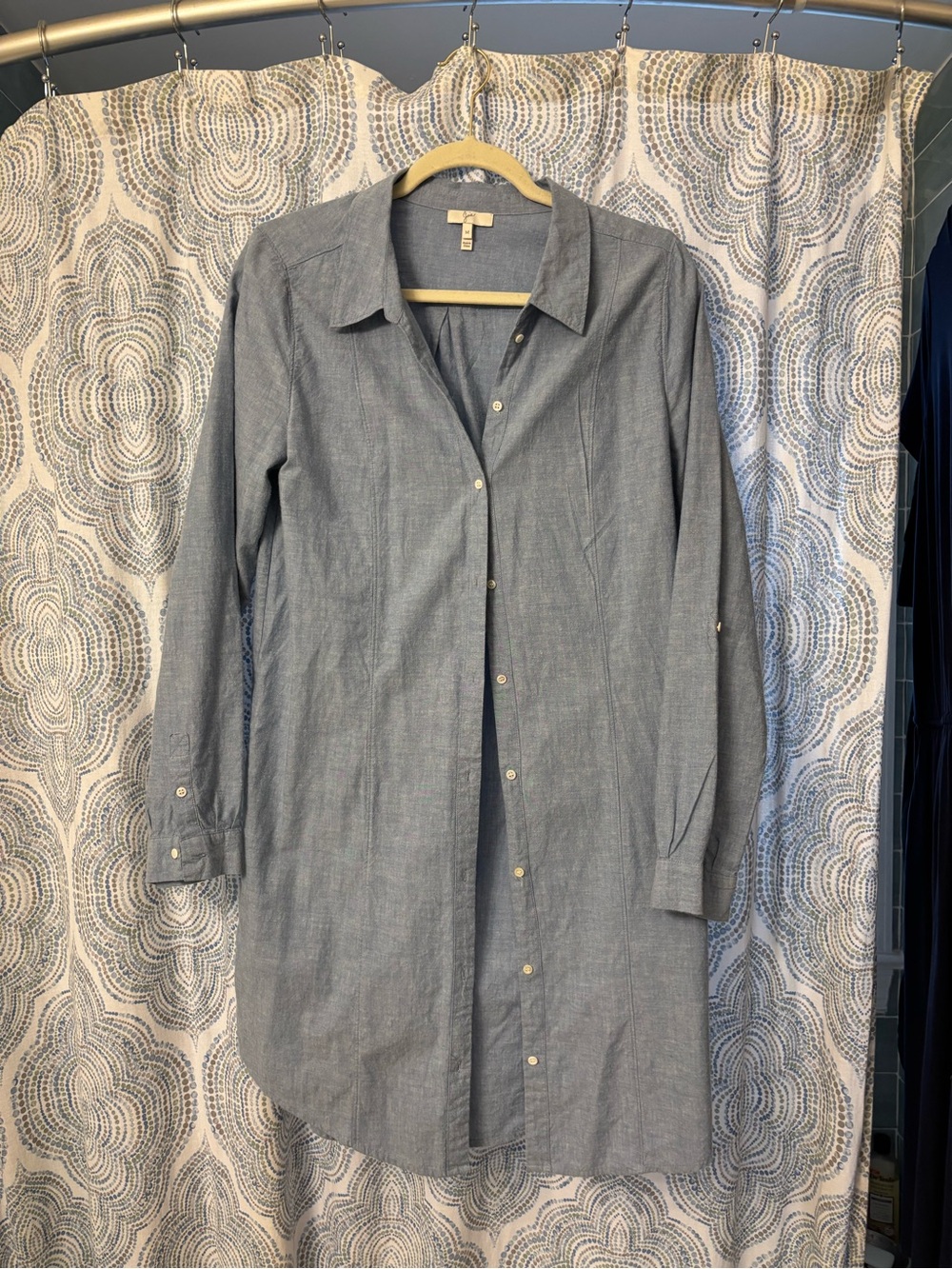 Joie Chambray Button-Down Tunic in Light Blue